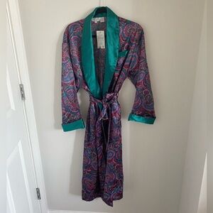 BNWT Beautiful Robe Men Women Multicolor Maxi Length Shimmery Fabric Sz S